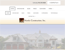 Tablet Screenshot of nordicconstructioninc.com